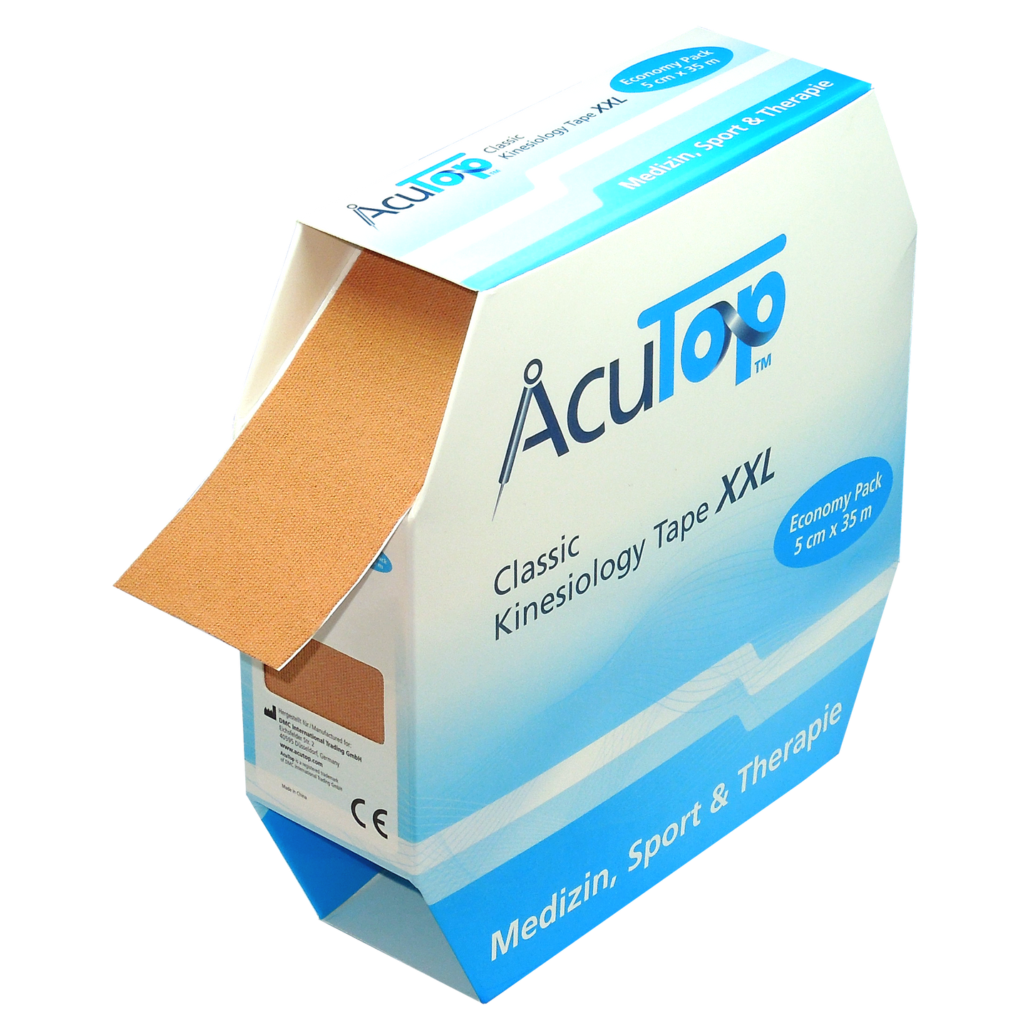 Acutop Classic Tape Jumbo - 5cmx35m - Beige - Tape voor de huid - Intertaping.nl